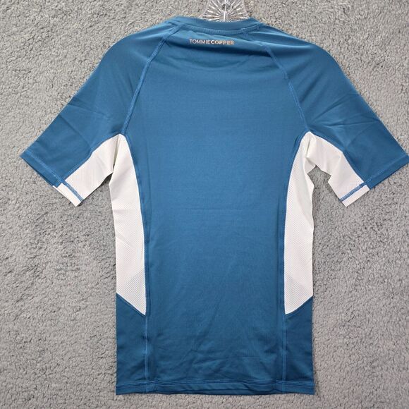 Tommie Copper Men's Compression Raglan Blue Lycra Spandex Copper T=Shirt Size S - Picture 7 of 13
